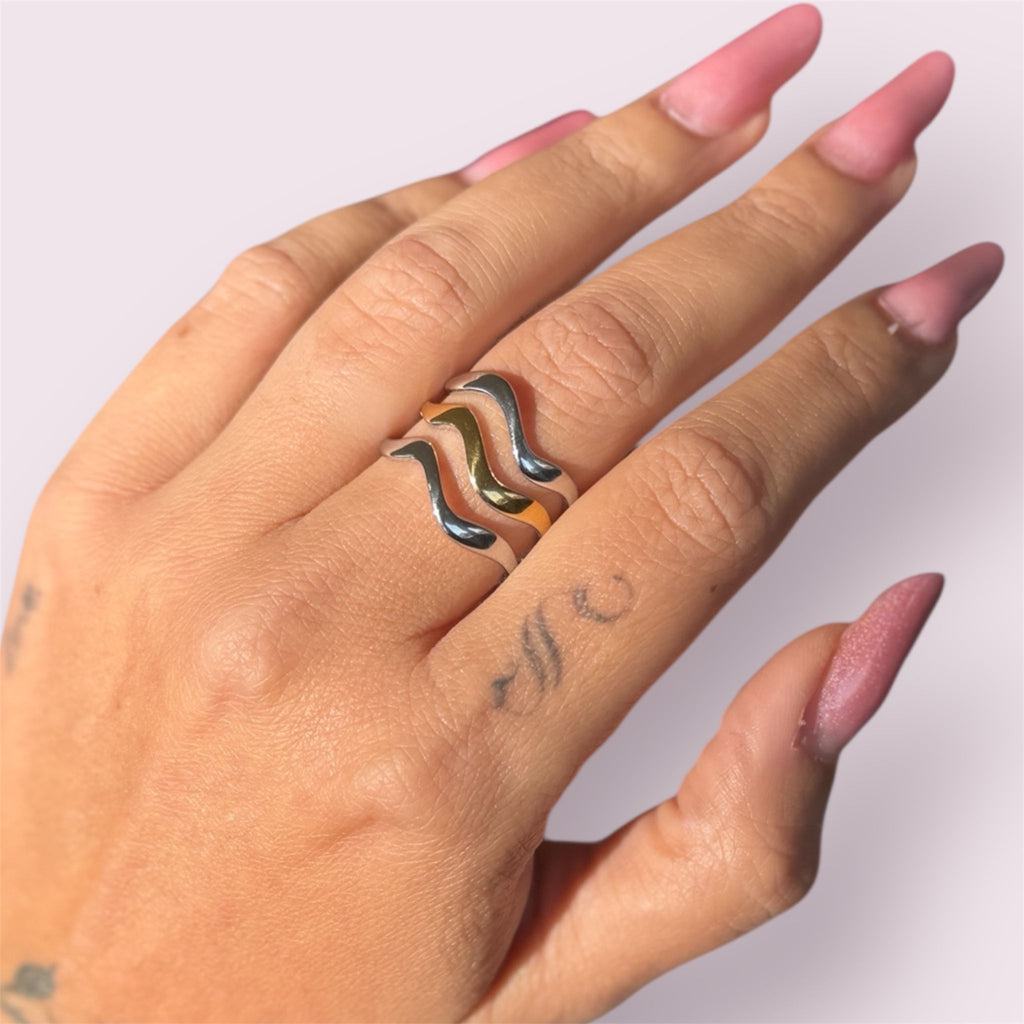 Anello Waves Silver e Gold