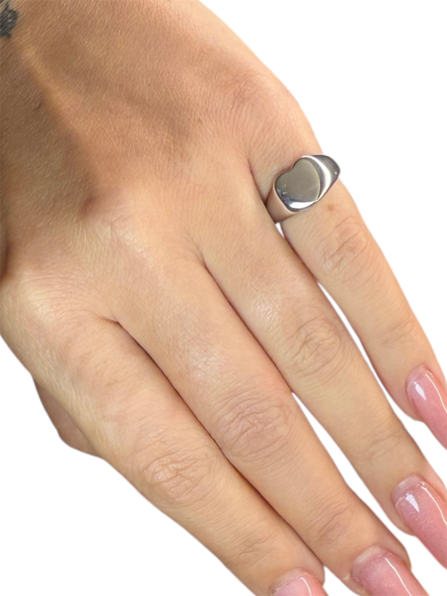Anello da Mignolo Cuore Liscio