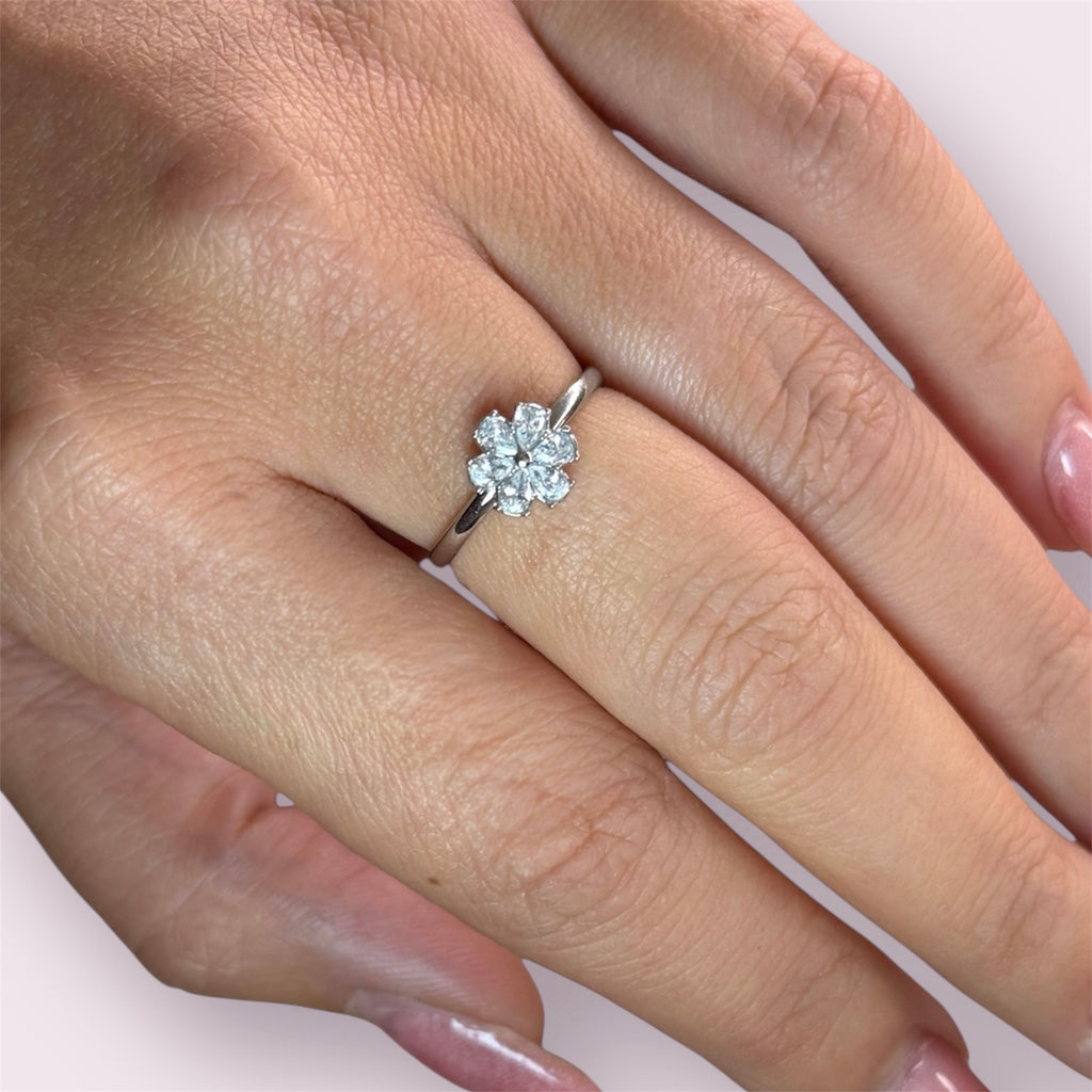Anello Flower Zirconi