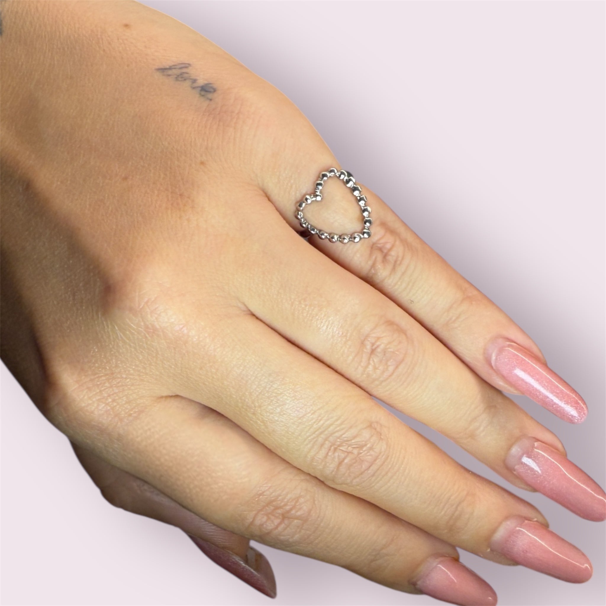 Anello da Mignolo Cuore Bubble